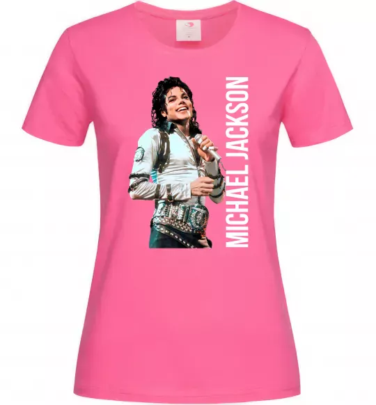 Женская футболка Майкл Джексон на сцені Ярко-розовый фото