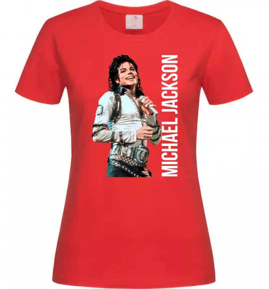 Женская футболка Майкл Джексон на сцені Красный фото
