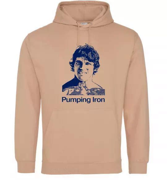 Мужская толстовка (худи) Pumping Iron Песочный фото