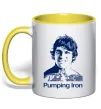 Чашка с цветной ручкой Pumping Iron Солнечно желтый фото