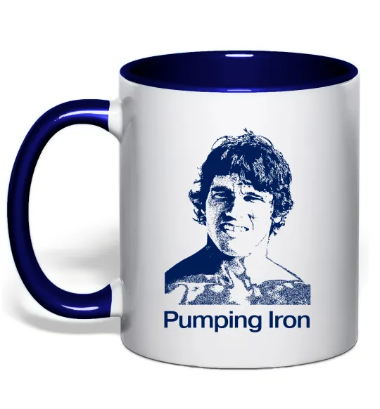 Чашка с цветной ручкой Pumping Iron Глубокий темно-синий фото