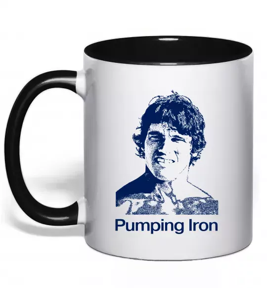 Чашка с цветной ручкой Pumping Iron Черный фото