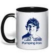 Чашка с цветной ручкой Pumping Iron Черный фото
