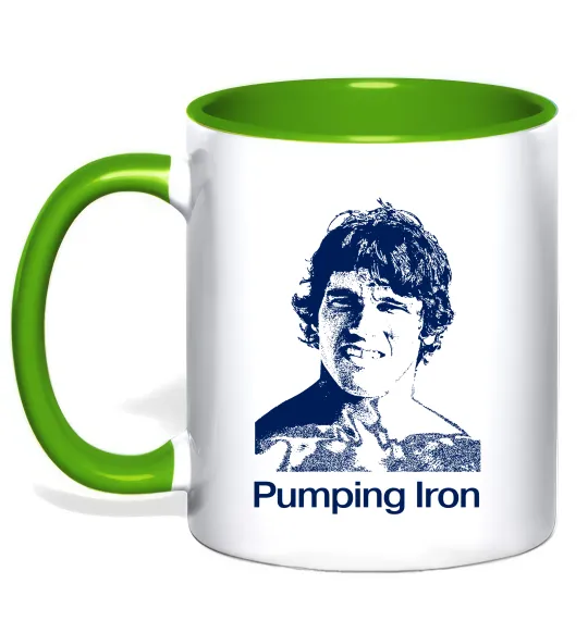 Чашка с цветной ручкой Pumping Iron Лаймовый фото