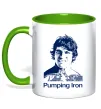 Чашка с цветной ручкой Pumping Iron Лаймовый фото