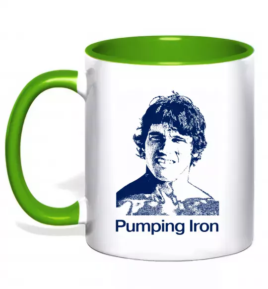 Чашка с цветной ручкой Pumping Iron Зеленый фото