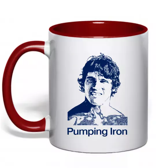 Чашка с цветной ручкой Pumping Iron Красный фото