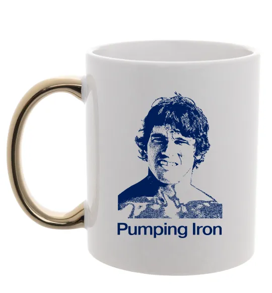 Чашка с цветной ручкой Pumping Iron Золото фото