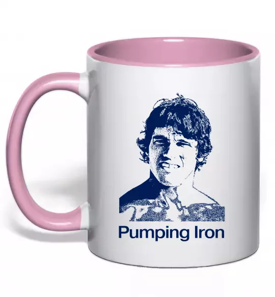 Чашка с цветной ручкой Pumping Iron Нежно розовый фото