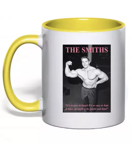 Чашка з кольоровою ручкою Арнольд Шварценеггер The Smiths Сонячно жовтий фото