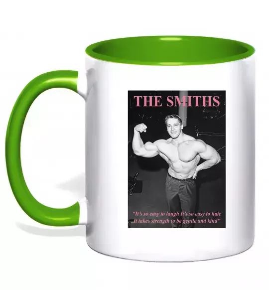 Чашка з кольоровою ручкою Арнольд Шварценеггер The Smiths Зелений фото