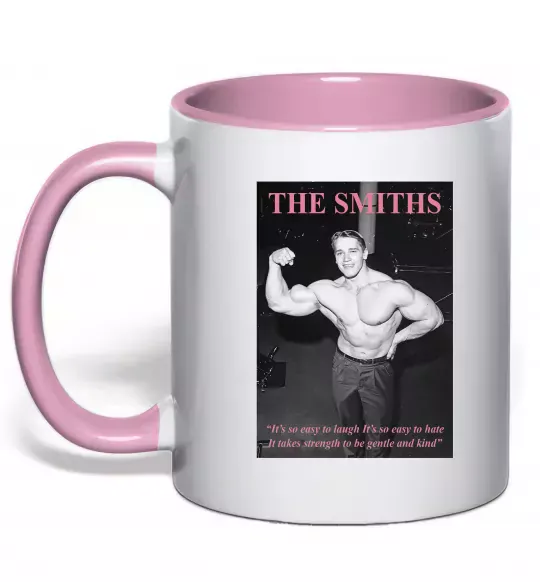 Чашка з кольоровою ручкою Арнольд Шварценеггер The Smiths Ніжно рожевий фото