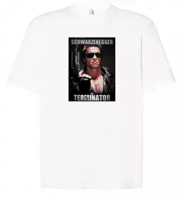 Футболка Оверсайз Арнольд Шварценеггер з сигарою Белый фото