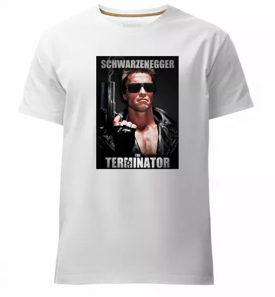 Чоловіча преміум футболка Schwarzenegger The Terminator Білий фото