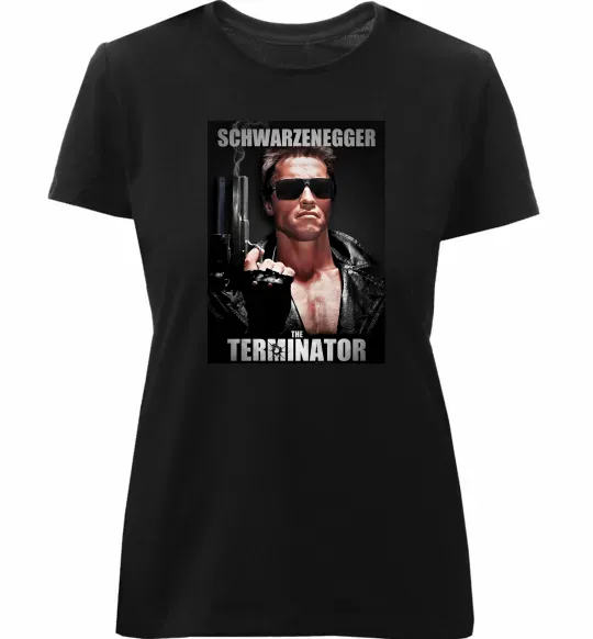 Жіноча преміум футболка Schwarzenegger The Terminator Чорний фото