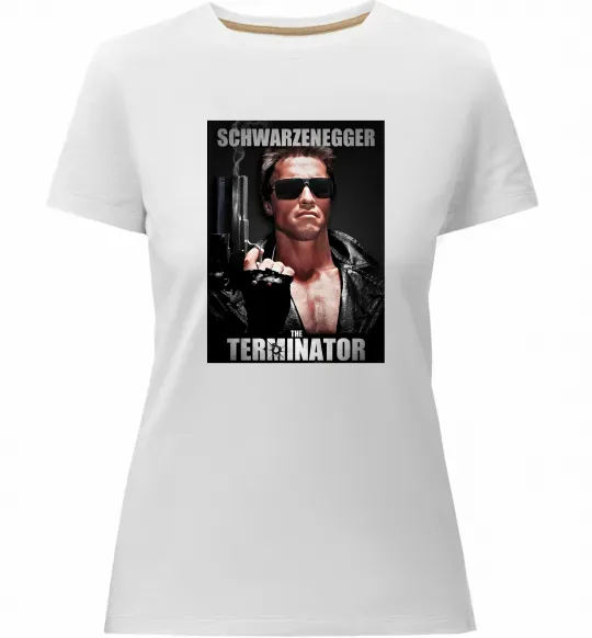 Жіноча преміум футболка Schwarzenegger The Terminator Білий фото
