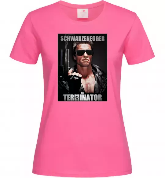 Женская футболка Schwarzenegger The Terminator Ярко-розовый фото