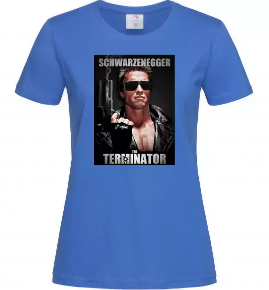 Женская футболка Schwarzenegger The Terminator Ярко-синий фото