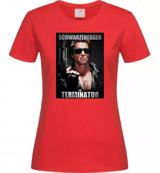 Женская футболка Schwarzenegger The Terminator Красный фото