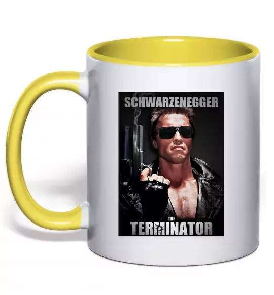 Чашка с цветной ручкой Schwarzenegger The Terminator Солнечно желтый фото