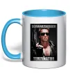 Чашка с цветной ручкой Schwarzenegger The Terminator Голубой фото