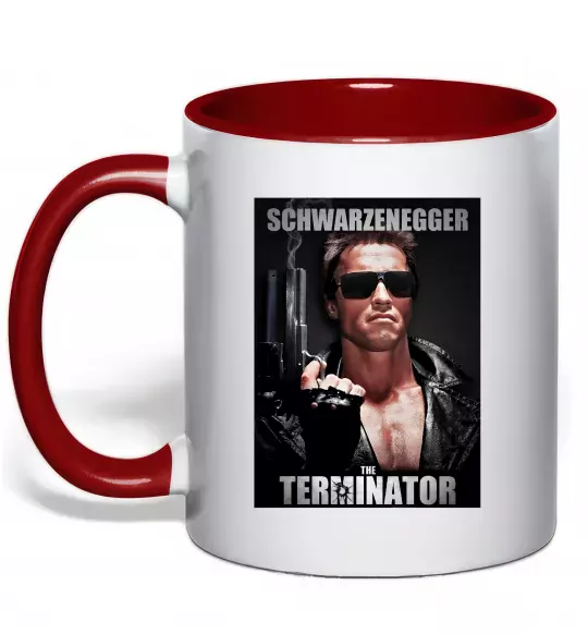 Чашка с цветной ручкой Schwarzenegger The Terminator Красный фото