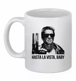 Чашка керамическая Арнольд Шварценеггер з сигарою Белый фото