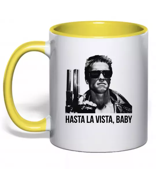 Чашка з кольоровою ручкою Arnold Schwarzenegger Сонячно жовтий фото