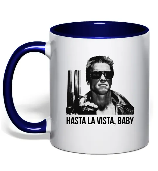 Чашка з кольоровою ручкою Arnold Schwarzenegger Глибокий темно-синій фото