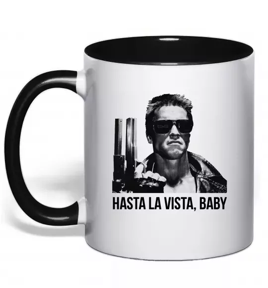 Чашка з кольоровою ручкою Arnold Schwarzenegger Чорний фото