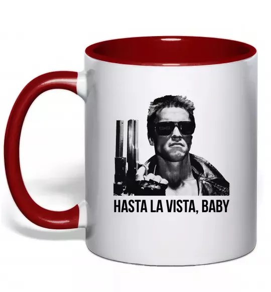 Чашка з кольоровою ручкою Arnold Schwarzenegger Червоний фото