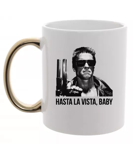 Чашка з кольоровою ручкою Arnold Schwarzenegger Золото фото