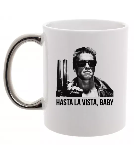 Чашка з кольоровою ручкою Arnold Schwarzenegger Срібло фото