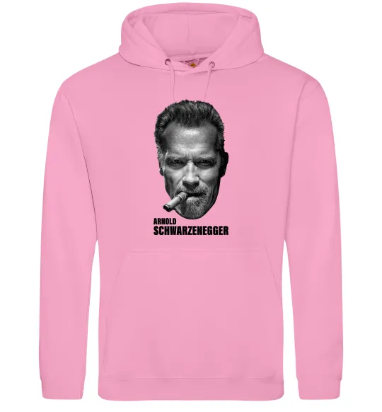 Женская толстовка (худи) Арнольд Шварценеггер з сигарою Розовый фото