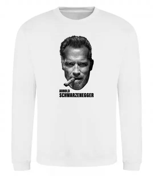 Свитшот Арнольд Шварценеггер з сигарою Белый фото
