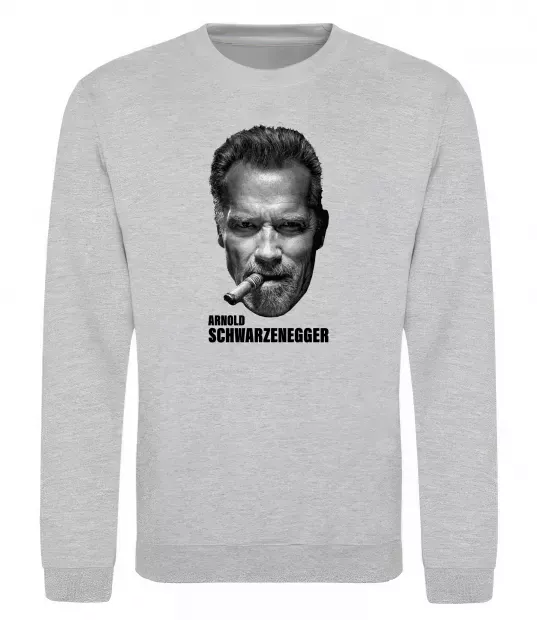 Свитшот Арнольд Шварценеггер з сигарою Серый меланж фото