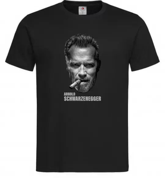 Мужская футболка Арнольд Шварценеггер з сигарою Черный фото