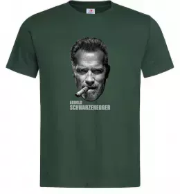 Мужская футболка Арнольд Шварценеггер з сигарою Темно-зеленый фото