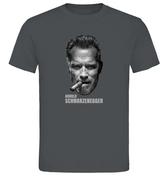 Мужская футболка Арнольд Шварценеггер з сигарою Графит фото
