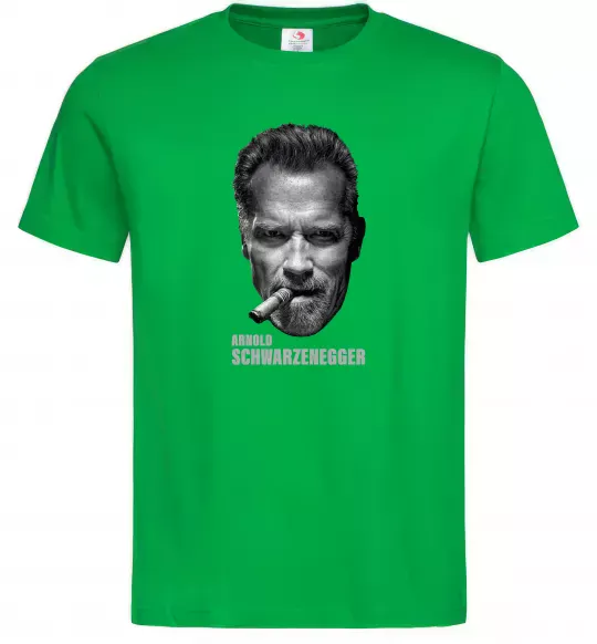 Мужская футболка Арнольд Шварценеггер з сигарою Зеленый фото