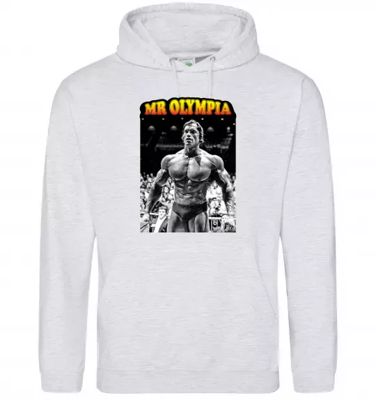 Женская толстовка (худи) Mr. Olympia Серый меланж фото