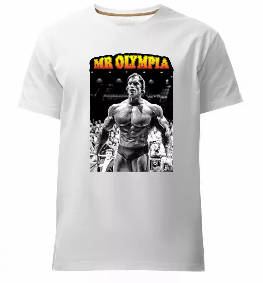 Чоловіча преміум футболка Mr. Olympia Білий фото