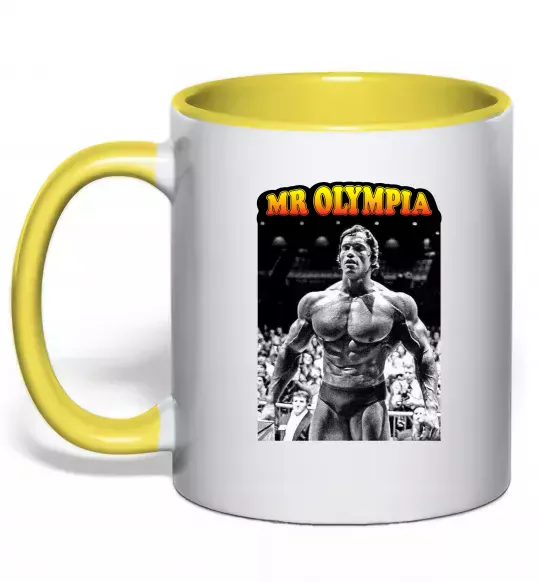 Чашка с цветной ручкой Mr. Olympia Солнечно желтый фото