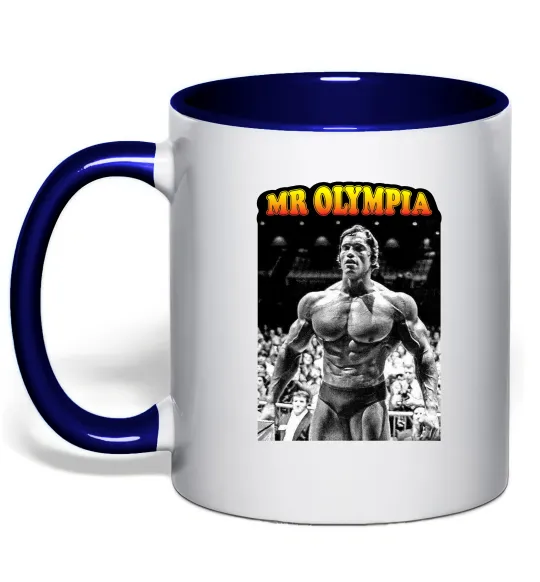 Чашка с цветной ручкой Mr. Olympia Глубокий темно-синий фото