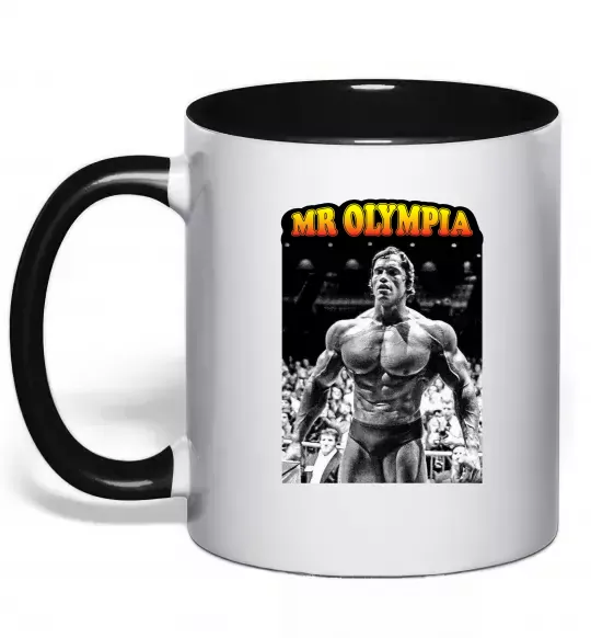 Чашка с цветной ручкой Mr. Olympia Черный фото