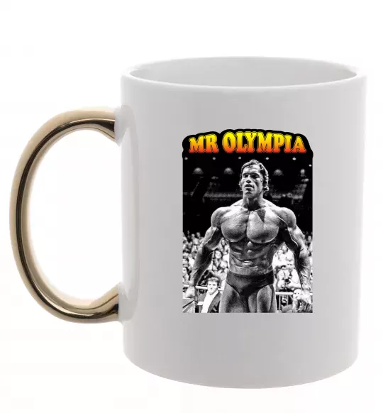 Чашка с цветной ручкой Mr. Olympia Золото фото