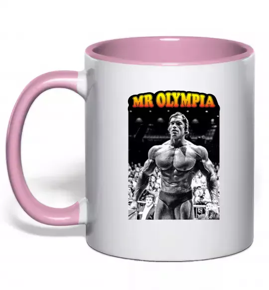Чашка с цветной ручкой Mr. Olympia Нежно розовый фото