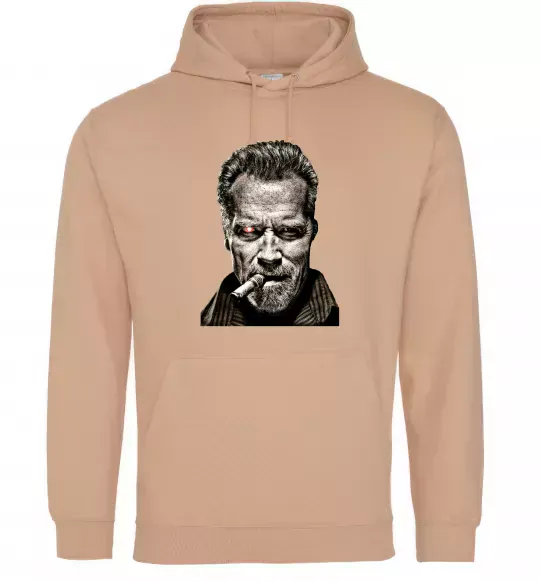 Мужская толстовка (худи) Шварценеггер термінатор Песочный фото