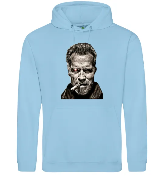 Мужская толстовка (худи) Шварценеггер термінатор Голубой фото