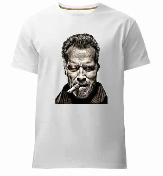 Чоловіча преміум футболка Шварценеггер термінатор Білий фото